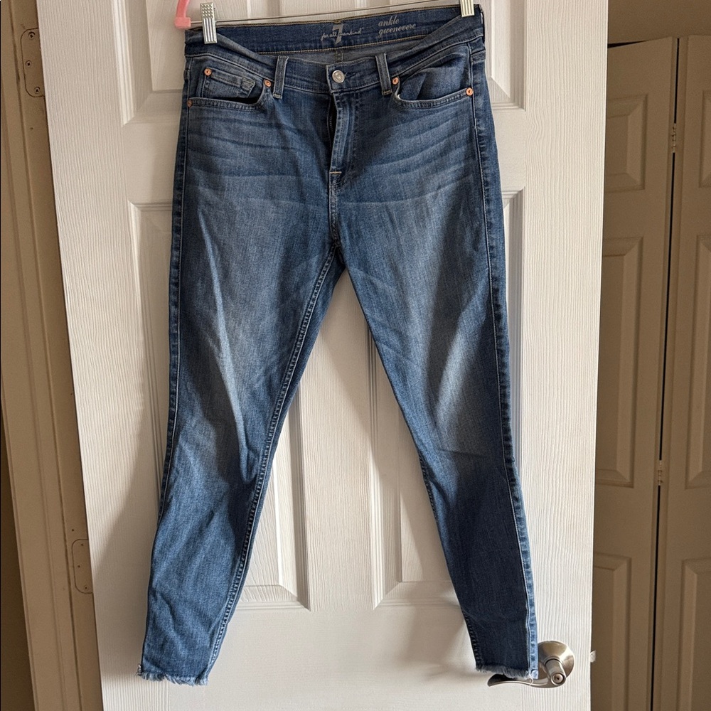 7 For All Mankind Dark Blue Ankle Jeans